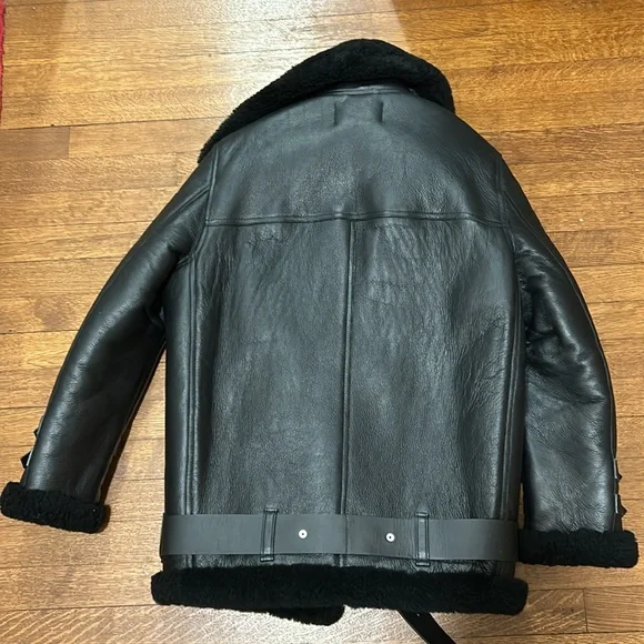 Acne Studios Velocite Leather and Shearling coat - Picture 10 of 12